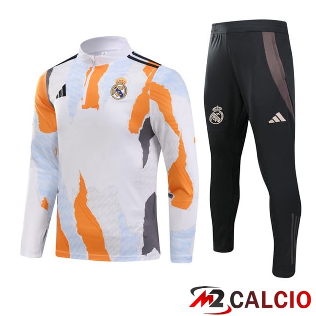 Maglie Calcio Personalizzate,Tute Calcio Squadre,Maglia Nazionale Italiana Calcio | Insieme Tuta Calcio Real Madrid Bianco Giallo 2025/2026