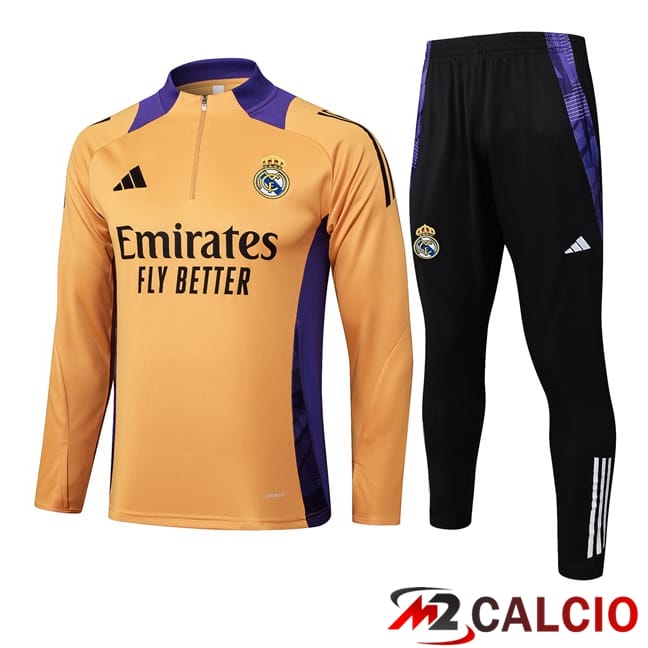 Maglie Calcio Personalizzate,Tute Calcio Squadre,Maglia Nazionale Italiana Calcio | Insieme Tuta Calcio Real Madrid Arancia 2025/2026