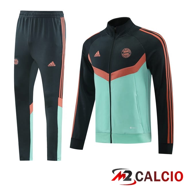 Maglie Calcio Personalizzate,Tute Calcio Squadre,Maglia Nazionale Italiana Calcio | Insieme Tuta Calcio - Giacca Bayern Monaco Verde 2025/2026