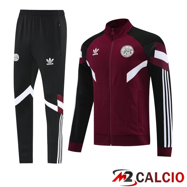 Maglie Calcio Personalizzate,Tute Calcio Squadre,Maglia Nazionale Italiana Calcio | Insieme Tuta Calcio - Giacca AFC Ajax Rosso 2025/2026