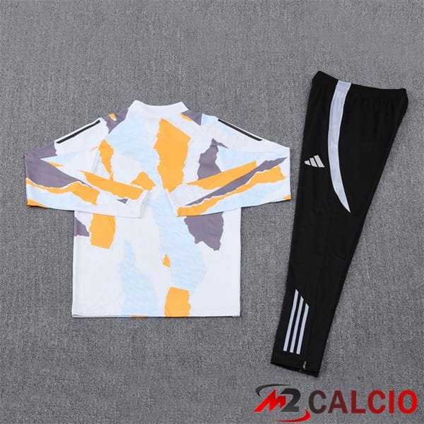 Insieme Tuta Calcio Real Madrid Bianco Giallo 2025/2026