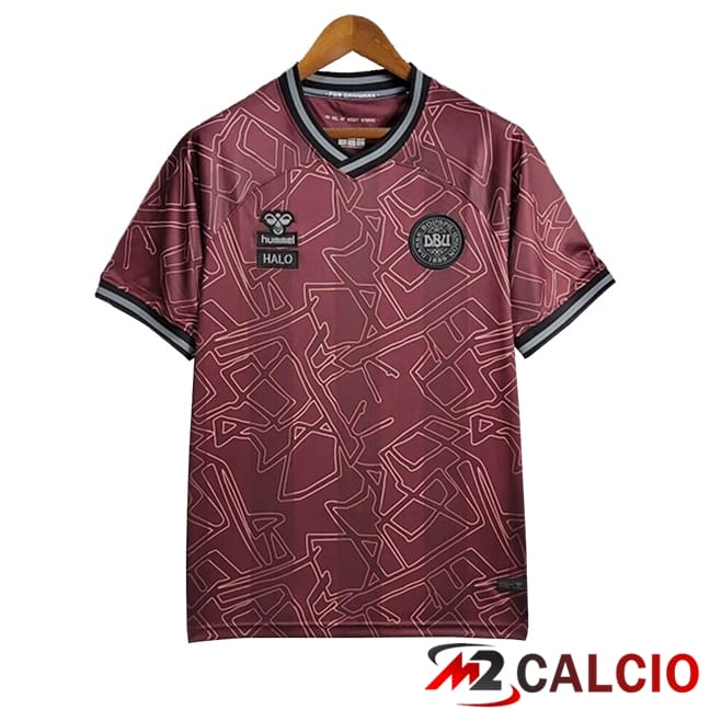 Maglie Calcio Personalizzate,Tute Calcio Squadre,Maglia Nazionale Italiana Calcio | Maglie Calcio Danimarca Special Edition Rosso Buio 2024/2025