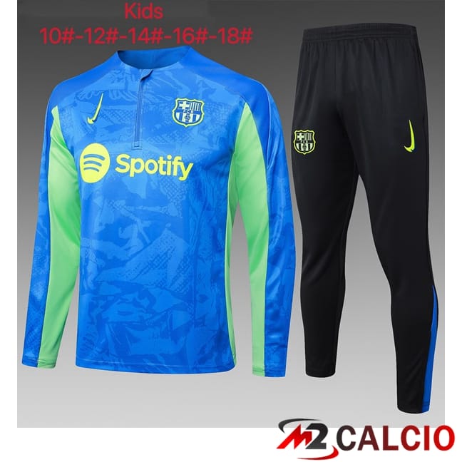 Maglie Calcio Personalizzate,Tute Calcio Squadre,Maglia Nazionale Italiana Calcio | Insieme Tuta Calcio FC Barcellona Bambino Blu Reale 2025/2026