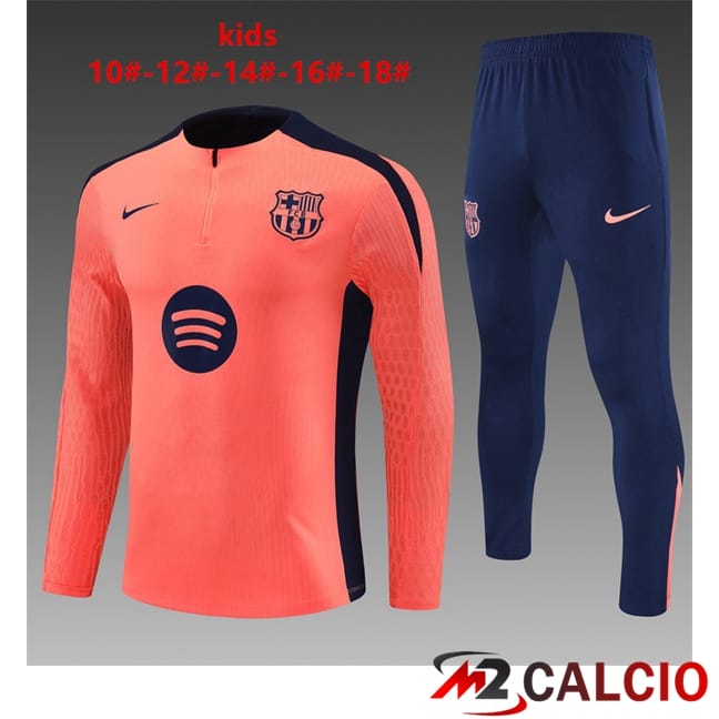 Maglie Calcio Personalizzate,Tute Calcio Squadre,Maglia Nazionale Italiana Calcio | Insieme Tuta Calcio FC Barcellona Bambino Arancia 2025/2026