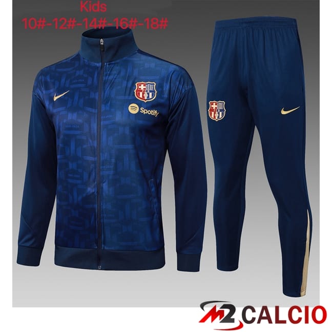 Maglie Calcio Personalizzate,Tute Calcio Squadre,Maglia Nazionale Italiana Calcio | Insieme Tuta Calcio - Giacca FC Barcellona Bambino Blu Reale 2025/2026