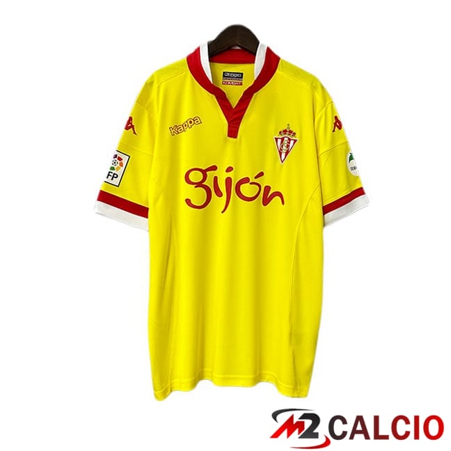 Maglie Calcio Personalizzate,Tute Calcio Squadre,Maglia Nazionale Italiana Calcio | Maglie Calcio Sporting Gijon Retro Seconda Giallo 2015-2016
