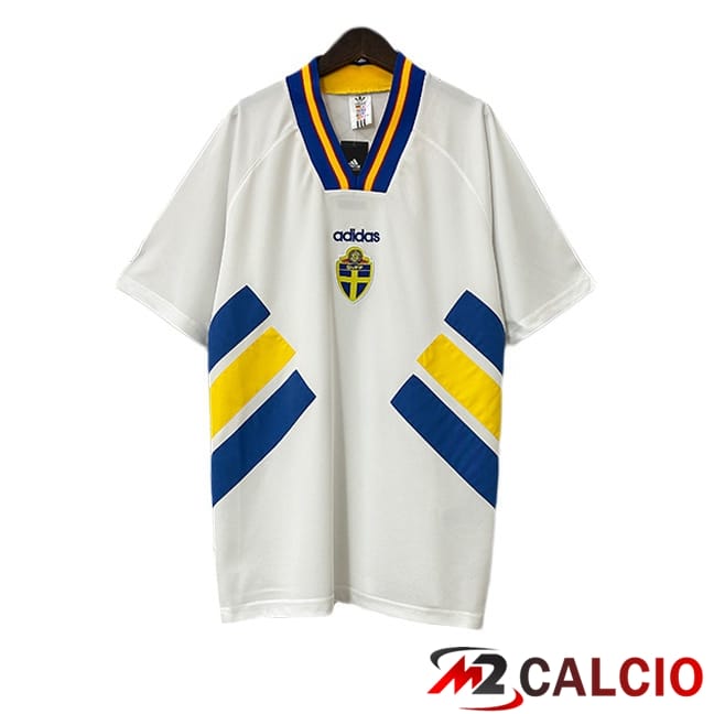 Maglie Calcio Personalizzate,Tute Calcio Squadre,Maglia Nazionale Italiana Calcio | Maglie Calcio Svezia Retro Seconda Bianco 1994