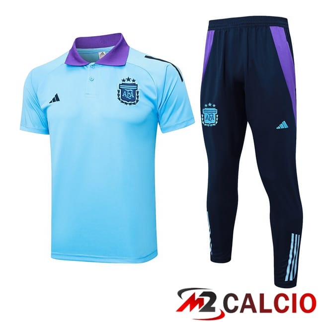 Maglie Calcio Personalizzate,Tute Calcio Squadre,Maglia Nazionale Italiana Calcio | Insieme Polo Argentina + Pantaloni Blu 2025/2026