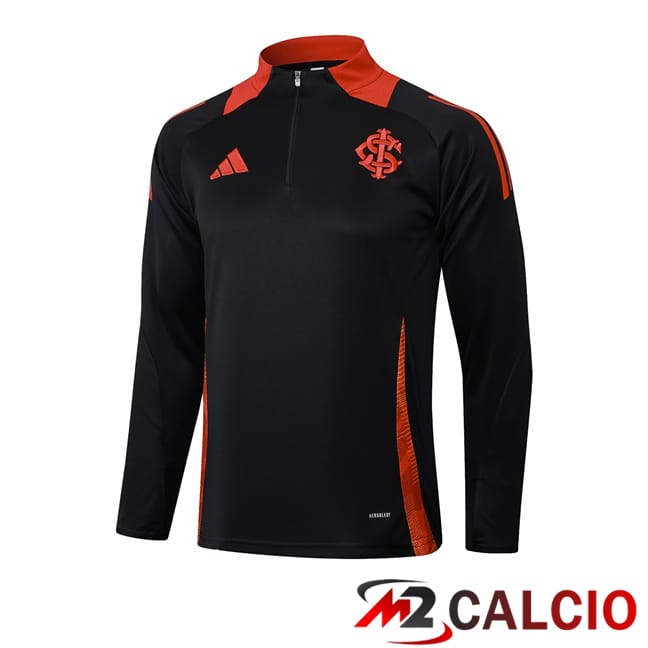 Maglie Calcio Personalizzate,Tute Calcio Squadre,Maglia Nazionale Italiana Calcio | Felpa Allenamento SC Internacional Nero 2025/2026