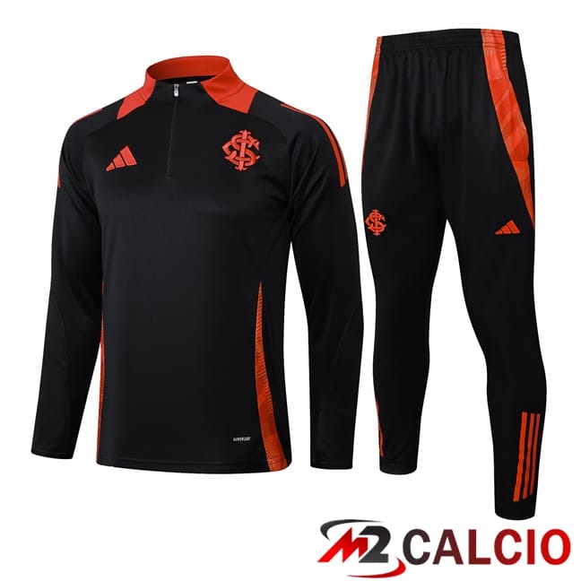 Maglie Calcio Personalizzate,Tute Calcio Squadre,Maglia Nazionale Italiana Calcio | Insieme Tuta Calcio SC Internacional Nero 2025/2026