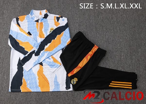 Insieme Tuta Calcio Real Madrid Bianco Giallo 2025/2026