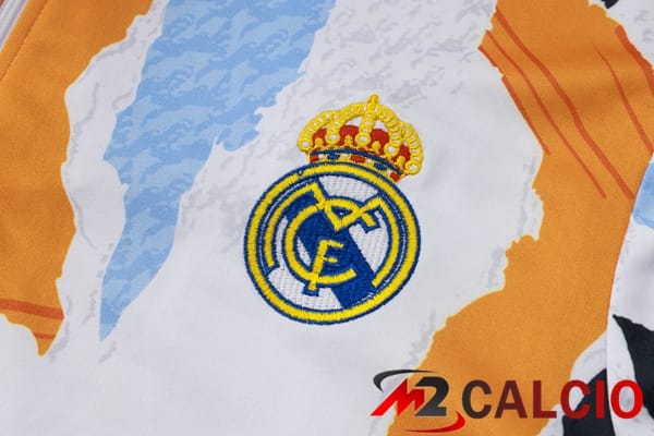 Insieme Tuta Calcio Real Madrid Bianco Giallo 2025/2026