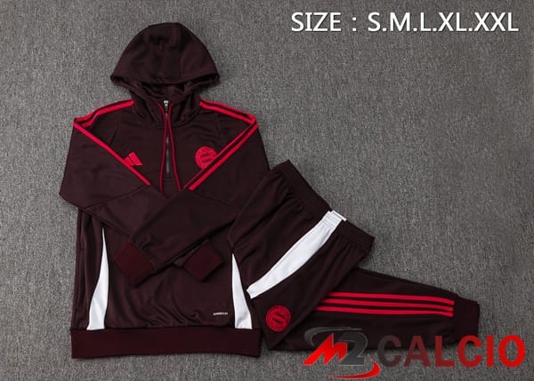 Tuta Calcio - Felpa Con Cappuccio Bayern Monaco Rosso 2025/2026