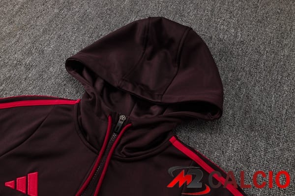 Tuta Calcio - Felpa Con Cappuccio Bayern Monaco Rosso 2025/2026