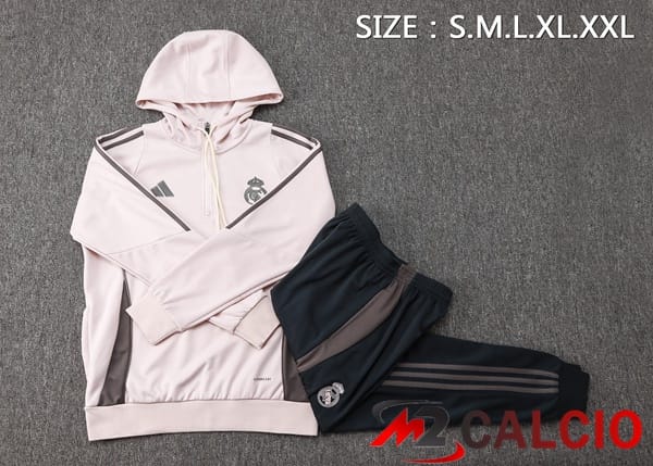Tuta Calcio - Felpa Con Cappuccio Real Madrid Rosa 2025/2026