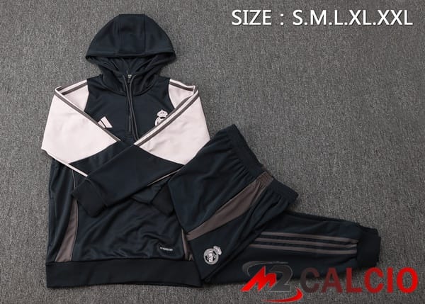 Tuta Calcio - Felpa Con Cappuccio Real Madrid Nero Rosa 2025/2026