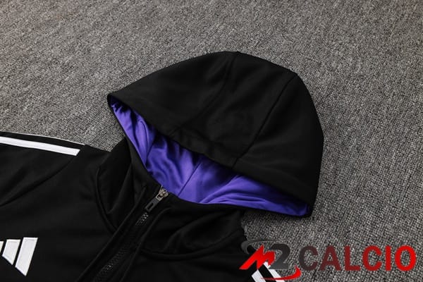 Tuta Calcio - Felpa Con Cappuccio Real Madrid Nero 2025/2026