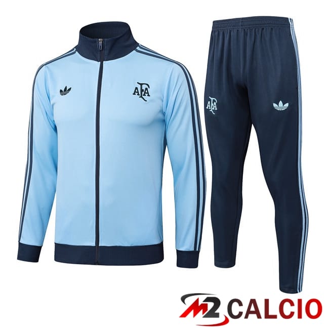 Maglie Calcio Personalizzate,Tute Calcio Squadre,Maglia Nazionale Italiana Calcio | Insieme Tuta Calcio - Giacca Argentina Blu 2025/2026