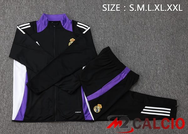 Insieme Tuta Calcio - Giacca Real Madrid Nero 2025/2026