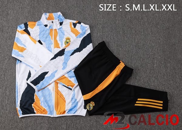 Insieme Tuta Calcio - Giacca Real Madrid Bianco Blu 2025/2026