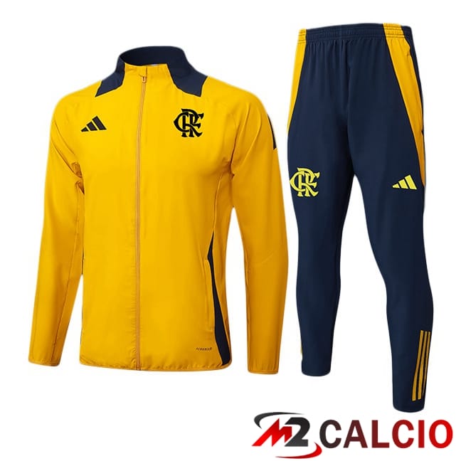 Maglie Calcio Personalizzate,Tute Calcio Squadre,Maglia Nazionale Italiana Calcio | Insieme Tuta Calcio - Giacca Flamengo Giallo 2025/2026