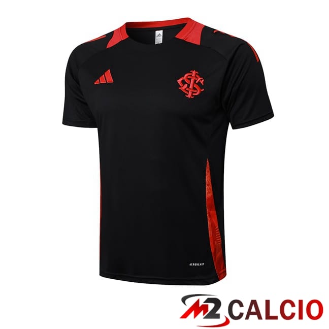 Maglie Calcio Personalizzate,Tute Calcio Squadre,Maglia Nazionale Italiana Calcio | T Shirt Allenamento SC Internacional Nero 2025/2026