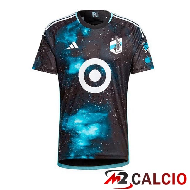 Maglie Calcio Personalizzate,Tute Calcio Squadre,Maglia Nazionale Italiana Calcio | Maglie Calcio Minnesota United Prima Nero Blu 2025/2026