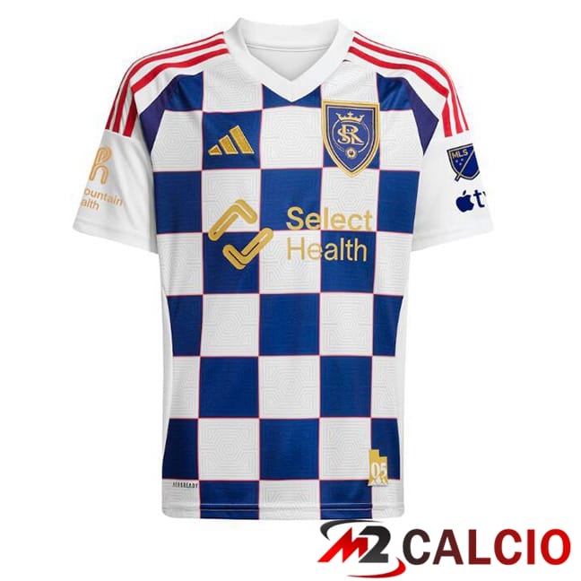 Maglie Calcio Personalizzate,Tute Calcio Squadre,Maglia Nazionale Italiana Calcio | Maglie Calcio Real Salt Lake Seconda Blu Bianco 2025/2026