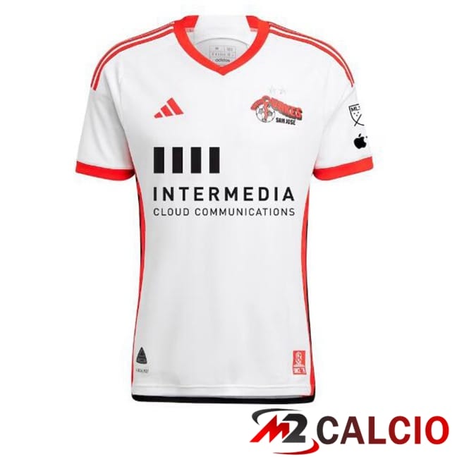 Maglie Calcio Personalizzate,Tute Calcio Squadre,Maglia Nazionale Italiana Calcio | Maglie Calcio San Jose Earthquakes Seconda Bianco 2025/2026