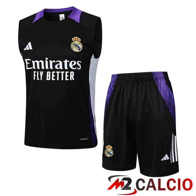Maglie Calcio Personalizzate,Tute Calcio Squadre,Maglia Nazionale Italiana Calcio | Canotta Allenamento Real Madrid + Pantaloncini Nero 2025/2026
