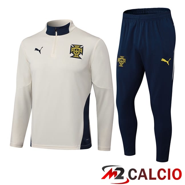 Maglie Calcio Personalizzate,Tute Calcio Squadre,Maglia Nazionale Italiana Calcio | Insieme Tuta Calcio Portogallo Bianco 2025/2026