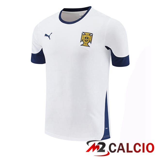 Maglie Calcio Personalizzate,Tute Calcio Squadre,Maglia Nazionale Italiana Calcio | T Shirt Allenamento Portogallo Bianco 2025/2026