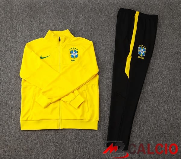 Insieme Tuta Calcio - Giacca Brasile Giallo 2025/2026