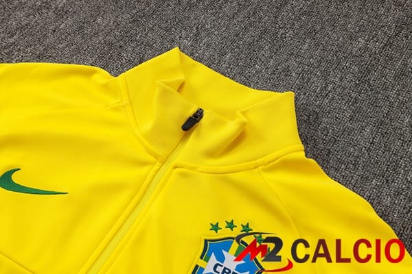 Insieme Tuta Calcio - Giacca Brasile Giallo 2025/2026