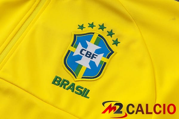 Insieme Tuta Calcio - Giacca Brasile Giallo 2025/2026