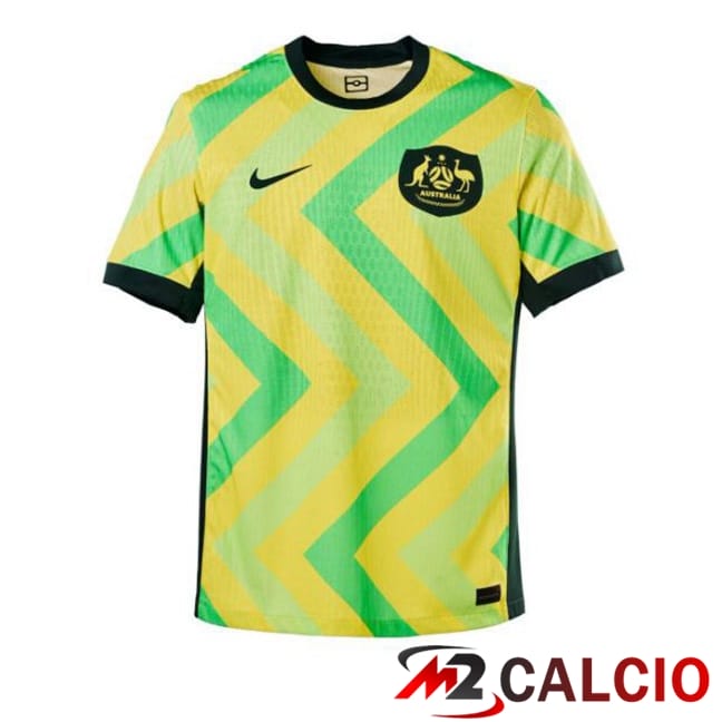 Maglie Calcio Personalizzate,Tute Calcio Squadre,Maglia Nazionale Italiana Calcio | Maglia Foot Equipe de Australia Prima Giallo Verde 2025/2026