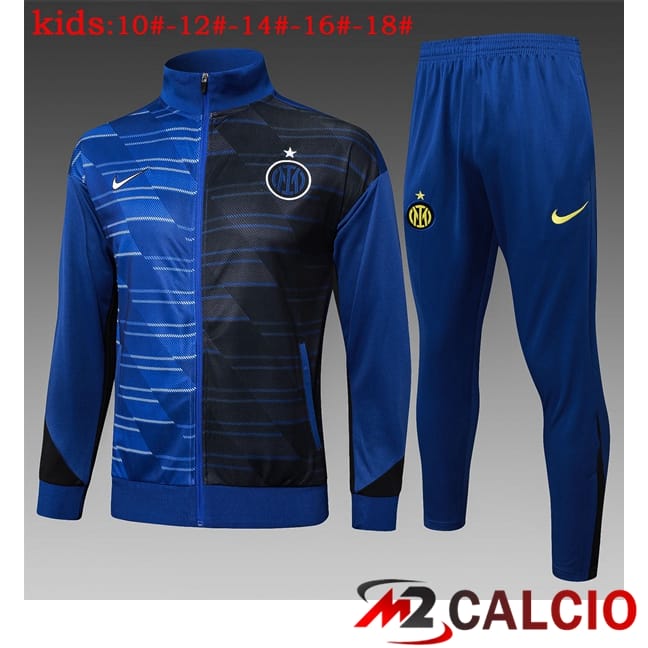 Maglie Calcio Personalizzate,Tute Calcio Squadre,Maglia Nazionale Italiana Calcio | Insieme Tuta Calcio - Giacca Inter Milan Bambino Blu Reale 2025/2026