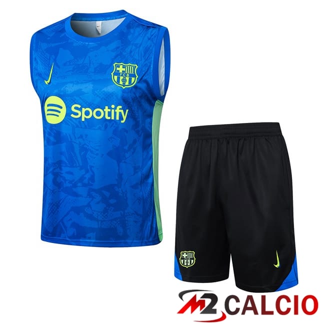 Maglie Calcio Personalizzate,Tute Calcio Squadre,Maglia Nazionale Italiana Calcio | Canotta Allenamento FC Barcellona + Pantaloncini Blu 2025/2026