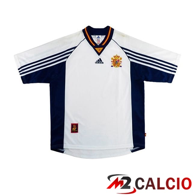 Maglie Calcio Personalizzate,Tute Calcio Squadre,Maglia Nazionale Italiana Calcio | Maglie Calcio Spagna Retro Seconda Bianco 1998