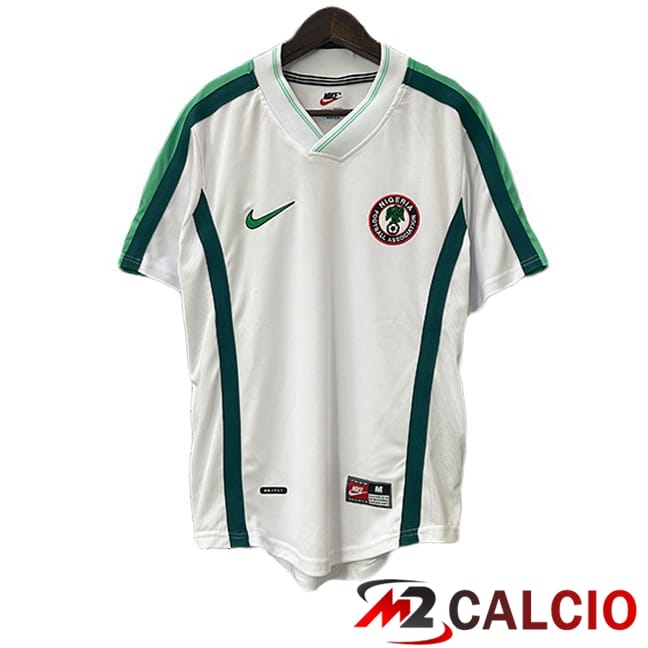 Maglie Calcio Personalizzate,Tute Calcio Squadre,Maglia Nazionale Italiana Calcio | Maglie Calcio Nigeria Retro Seconda Bianco 1998