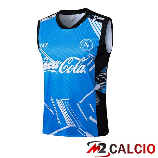 Maglie Calcio Personalizzate,Tute Calcio Squadre,Maglia Nazionale Italiana Calcio | Canotta Allenamento SSC Napoli Blu 2025/2026