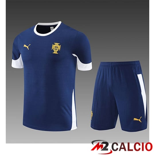 Maglie Calcio Personalizzate,Tute Calcio Squadre,Maglia Nazionale Italiana Calcio | Insieme T Shirt Allenamento Portogallo Bambino Blu Reale 2025/2026