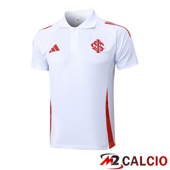 Maglie Calcio Personalizzate,Tute Calcio Squadre,Maglia Nazionale Italiana Calcio | Maglia Polo SC Internacional Bianco 2025/2026