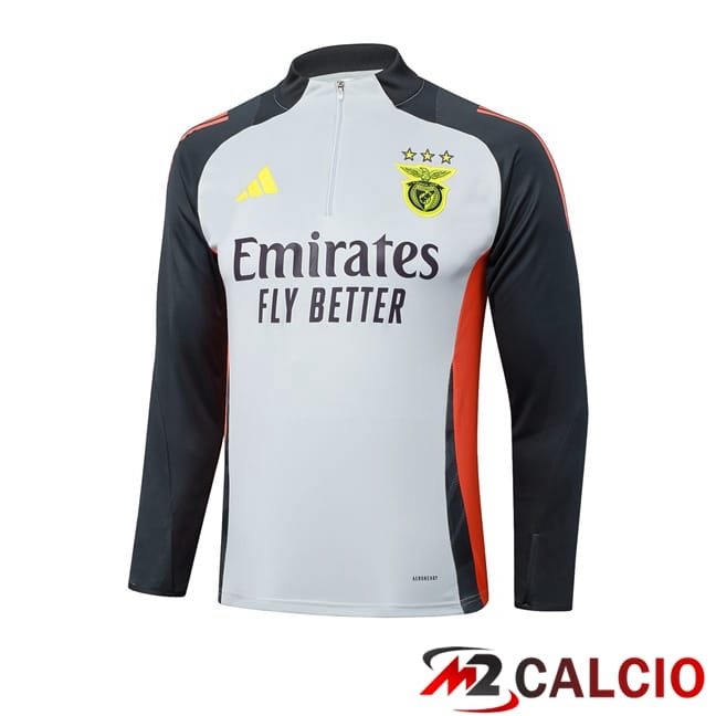 Maglie Calcio Personalizzate,Tute Calcio Squadre,Maglia Nazionale Italiana Calcio | Felpa Allenamento S.L Benfica Grigio 2025/2026