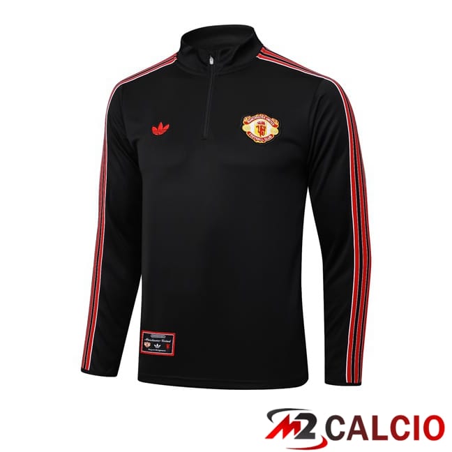 Maglie Calcio Personalizzate,Tute Calcio Squadre,Maglia Nazionale Italiana Calcio | Felpa Allenamento Manchester United Nero 2025/2026