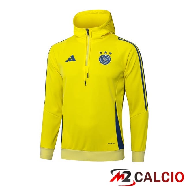 Maglie Calcio Personalizzate,Tute Calcio Squadre,Maglia Nazionale Italiana Calcio | Felpa Con Cappuccio AFC Ajax Giallo 2025/2026