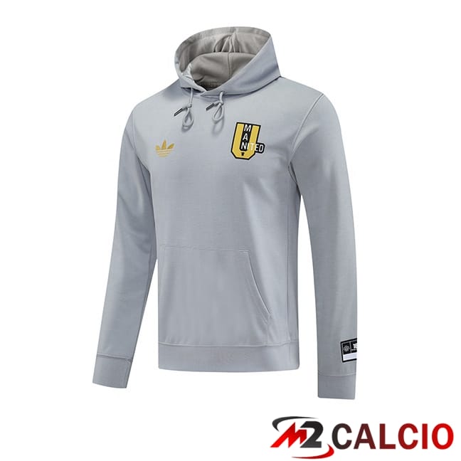 Maglie Calcio Personalizzate,Tute Calcio Squadre,Maglia Nazionale Italiana Calcio | Felpa Con Cappuccio Manchester United Grigio 2025/2026