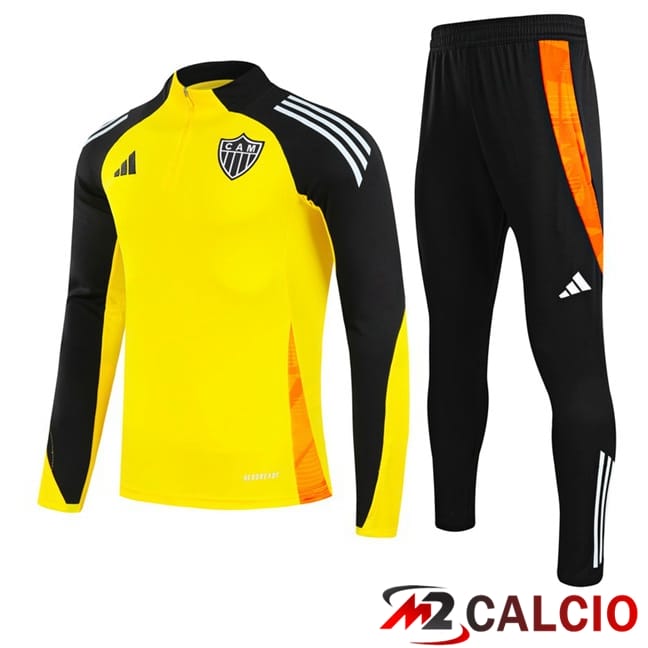 Maglie Calcio Personalizzate,Tute Calcio Squadre,Maglia Nazionale Italiana Calcio | Insieme Tuta Calcio Atletico Mineiro Giallo 2025/2026