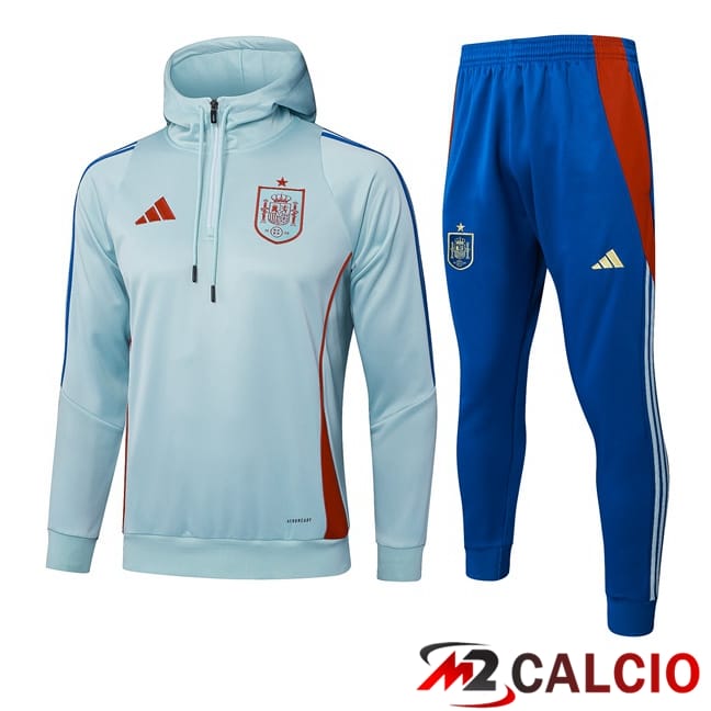 Maglie Calcio Personalizzate,Tute Calcio Squadre,Maglia Nazionale Italiana Calcio | Tuta Calcio - Felpa Con Cappuccio Spagna Verde 2025/2026