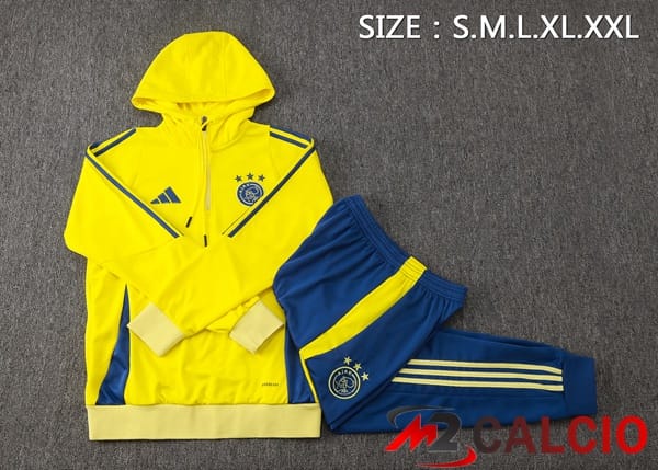 Tuta Calcio - Felpa Con Cappuccio AFC Ajax Giallo 2025/2026